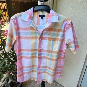 CLUB ROOM. Multicolored Short Sleeve Shirt. Size Medium. Button Down.